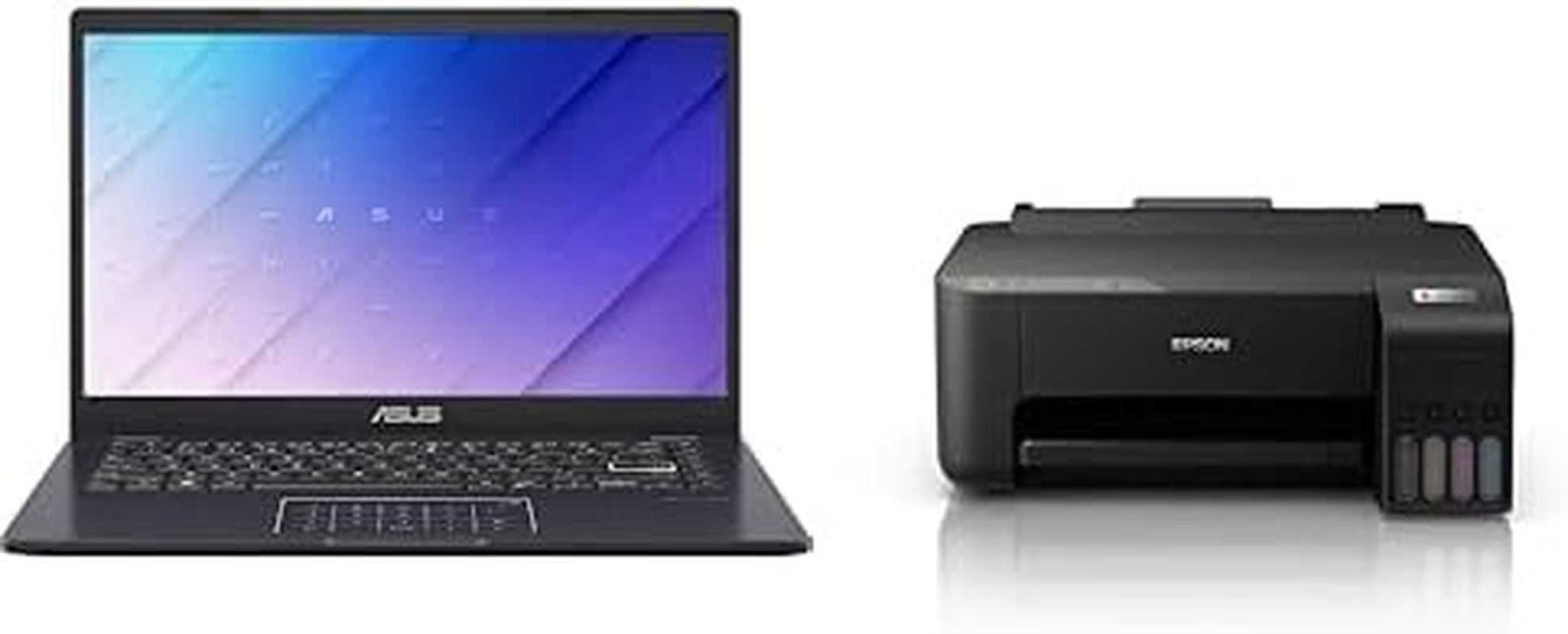 ASUS Vivobook Go 14 Laptop, 14-Inch, 128GB Emmc /4GB RAM, Intel Celeron N4500 (2022) and Epson Ecotank ET-1810 Wireless Single-Function Printer, Black, C11CJ71501