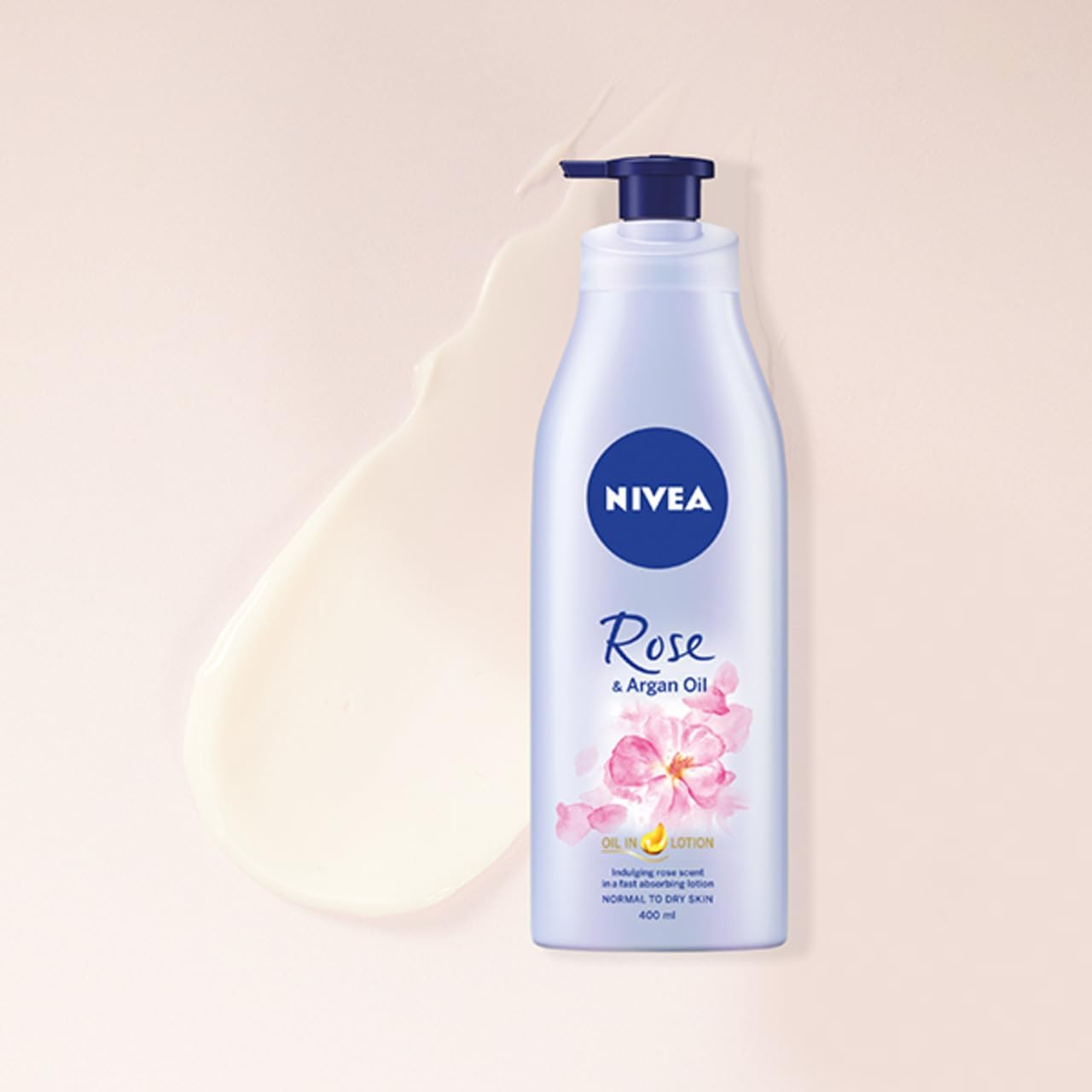 NIVEA Oil Infused Body Lotion with Rose and Argan Oil 400Ml | 24-Hour Hydration | Fast-Absorbing Formula | Delicate Floral Scent | Softens Dry Skin | Perfect for Everyday Use image number 6