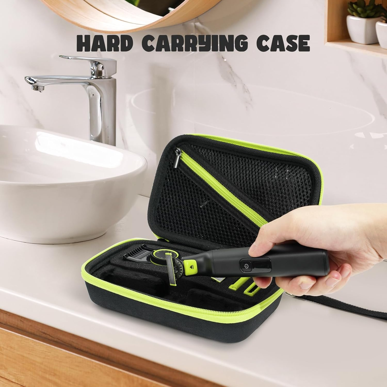 Procase Hard Carrying Case for Norelco Oneblade 360 Pro Hybrid Electric Trimmer, QP6530/70 QP6531/70 QP6550 QP2724 QP2834, Travel Storage Bag for Men Razor Shaver Guard Replacement Blades image number 4