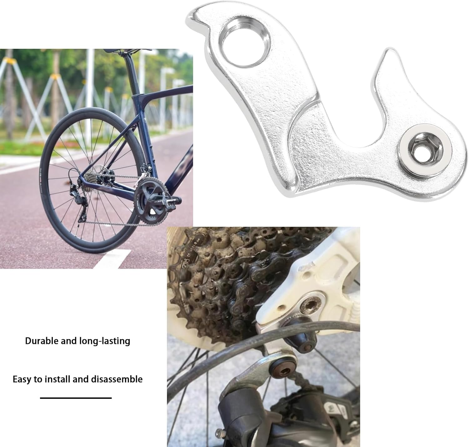 Emagtech Mech Derailleur Hanger Derailleur Hook Bicycle Tail Hook Rear Derailleur Hook Aluminum Alloy with 2 Screws Compatible with Baracuda Compatible with Bianchi image number 6