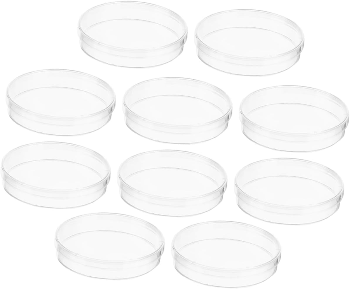 STOBOK 10Pcs Culture Plate Chemistry Petri Dish Science Petri Dishes Culture Dish Petri Dishes with Lid Culture Petri Dishes Tissue Culture Dish Plastic Reaction Plate with Cover image number 5