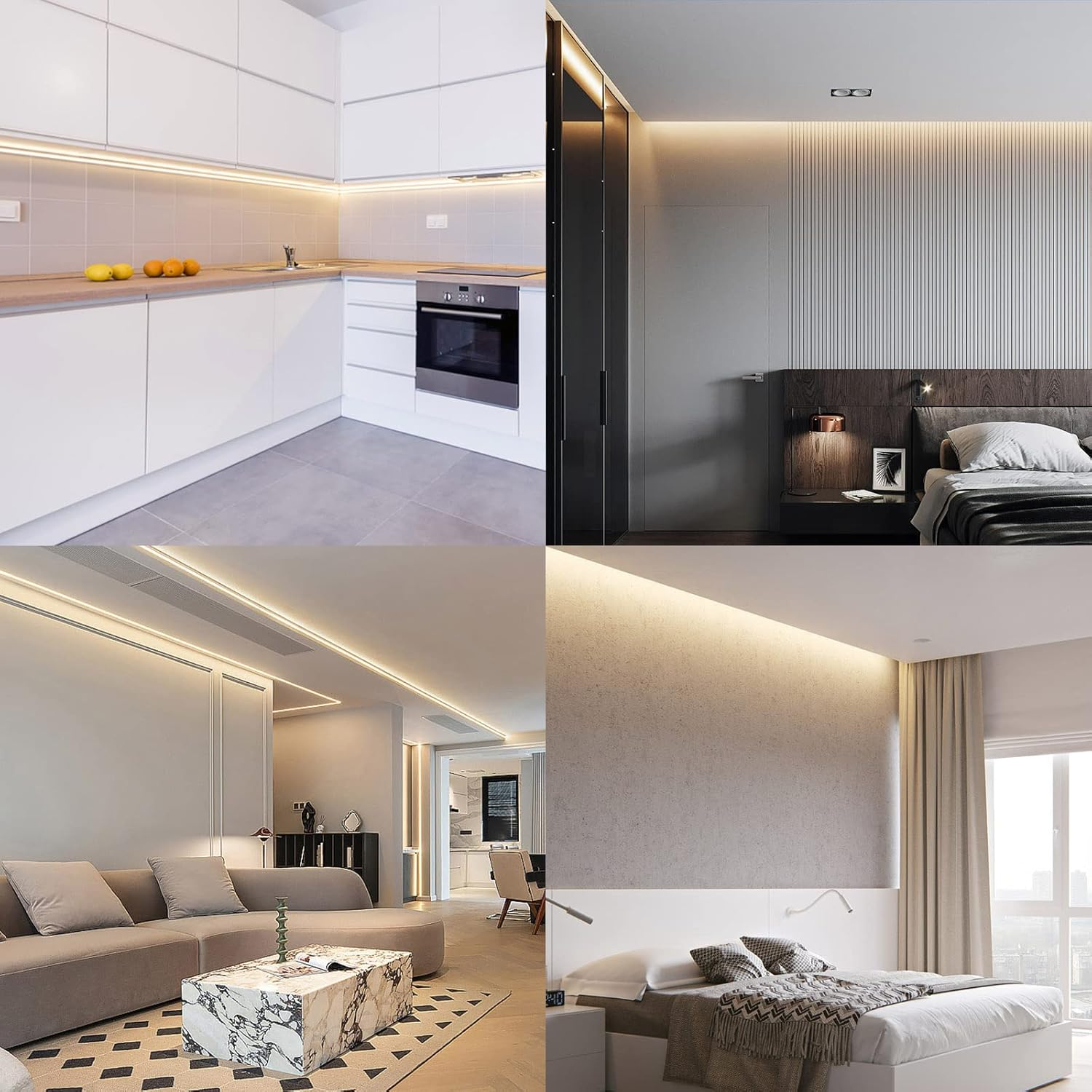 GOMING COB LED Strip 12V Natural White 4000K Waterproof IP65 5M 11W/M CRI 93+ High Density Linear Luminescence 312LED/M LED Lights for Living Room Bedroom and More(No Power) image number 1