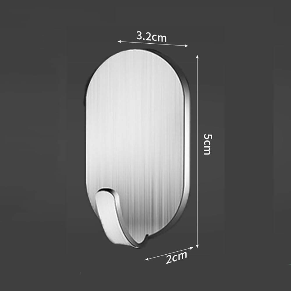 10 Pack Heavy Duty Waterproof Adhesive Wall Hooks - Stainless Steel, No Nails Needed for Towels, Coats, Hats in Bathroom, Kitchen, Home (Max 5 Kg) image number 3