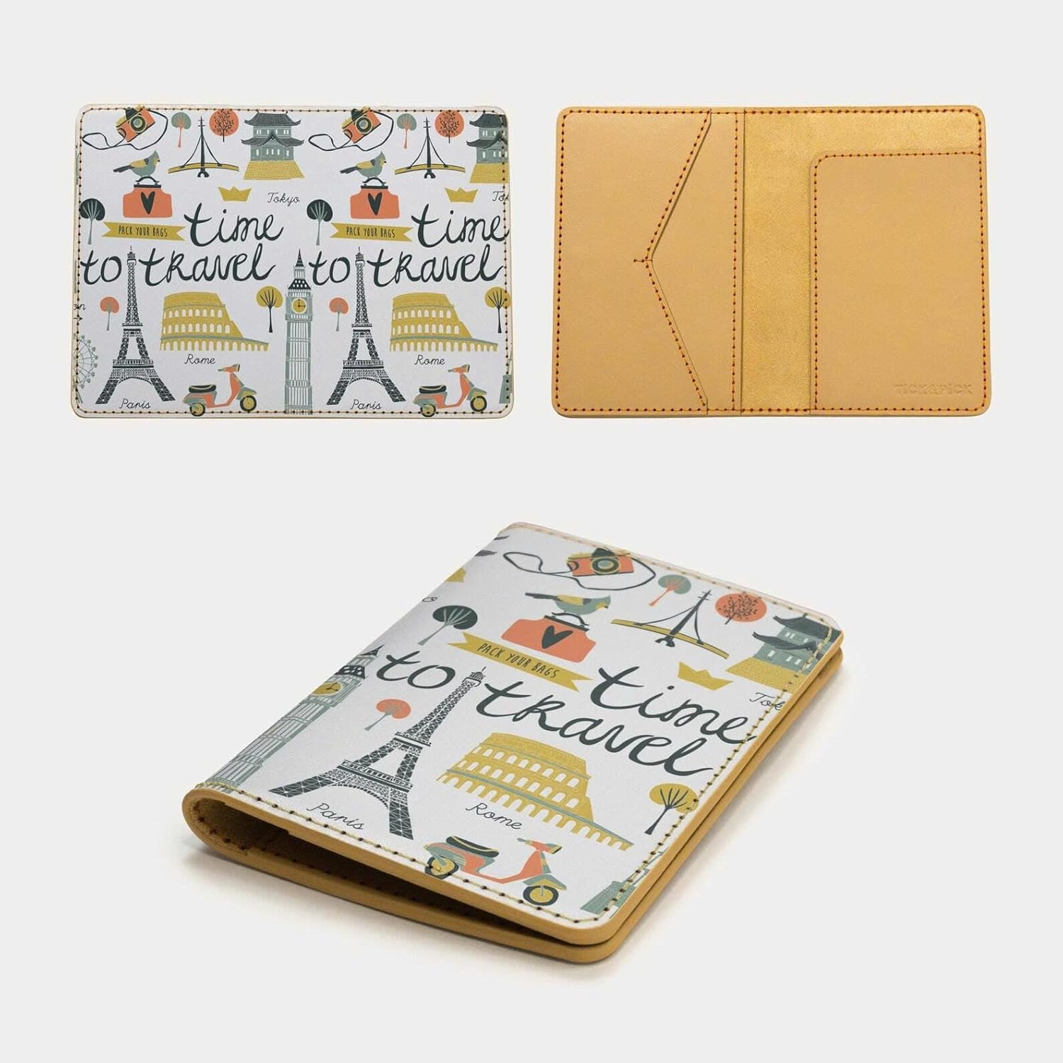 Wanderlust Passport Customised Collection (Time to Travel (Both Sides Printed) - White)