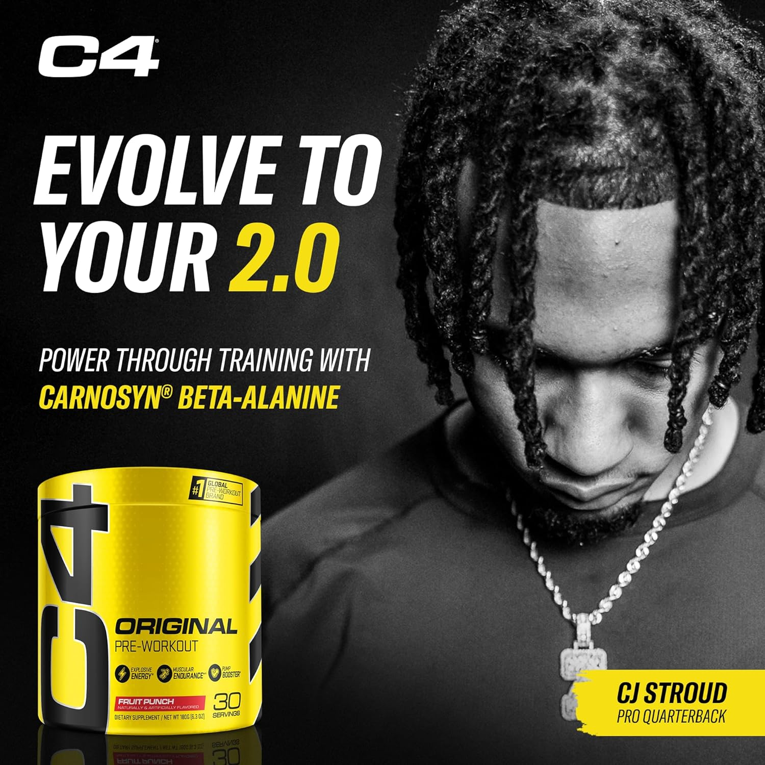 Cellucor, C4 Original Explosive Pre-Workout Supplement, Fruit Punch, 30 Servings
