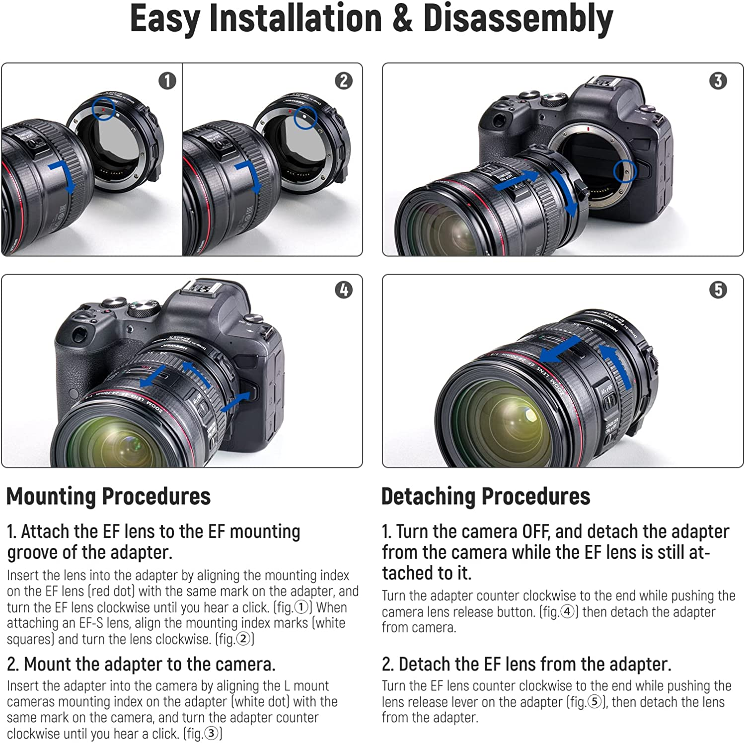 NEEWER EF to EOS R Mount Adapter with Drop in CPL Filter, Autofocus Lens Converter Ring Compatible with Canon EF/EF-S Lens to EOS R EOS Ra EOS RP EOS R5 EOS R6 EOS R3 EOS C70 R5C R7 R10 R8 R50 Etc image number 4