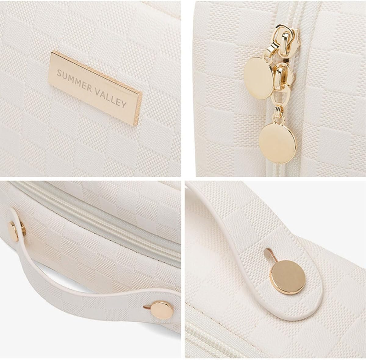 Women'S Pure Color Square Box Large Capacity Cosmetic Bag, Fashionable Portable Multi-Compartment Makeup (Pink) - Coffee image number 6