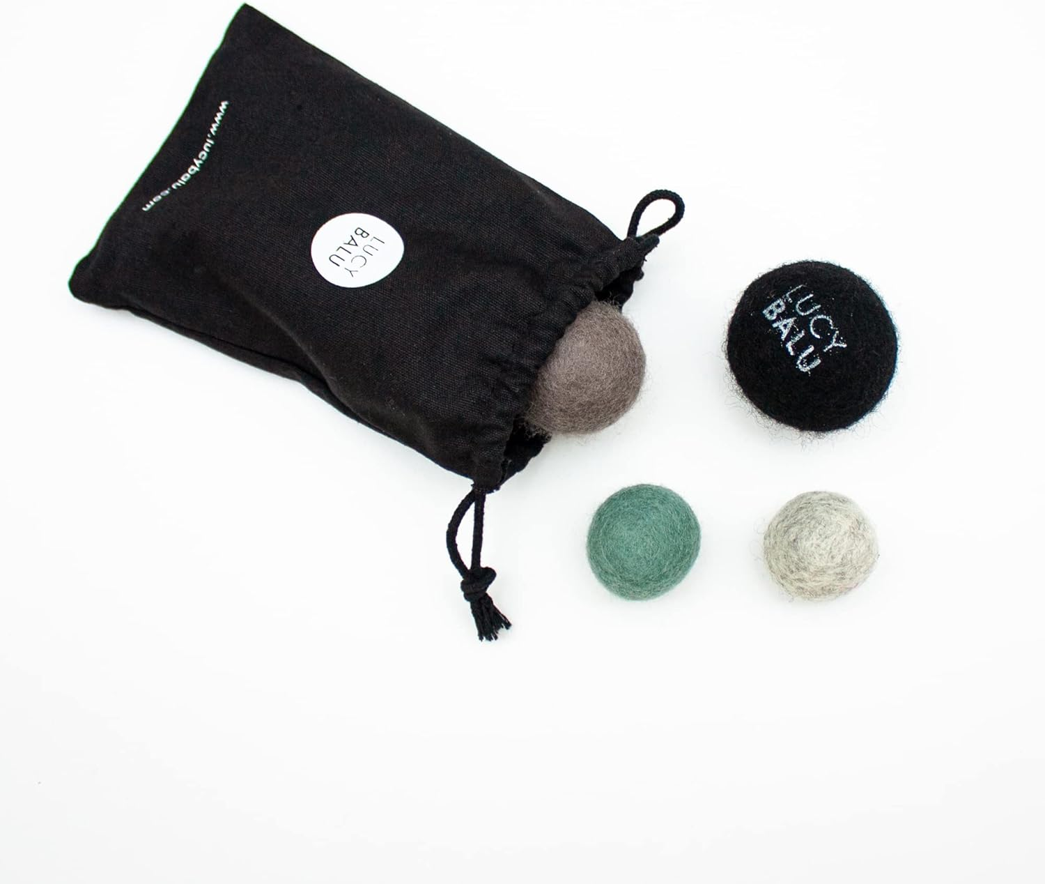 Lucybalu&reg; Felt Balls for Cats, Pack of 4, Joy Bag Cat Toy, 4 Colourful Felt Cat Balls (100% Wool from Sheep), Natural Toy for Cats image number 2