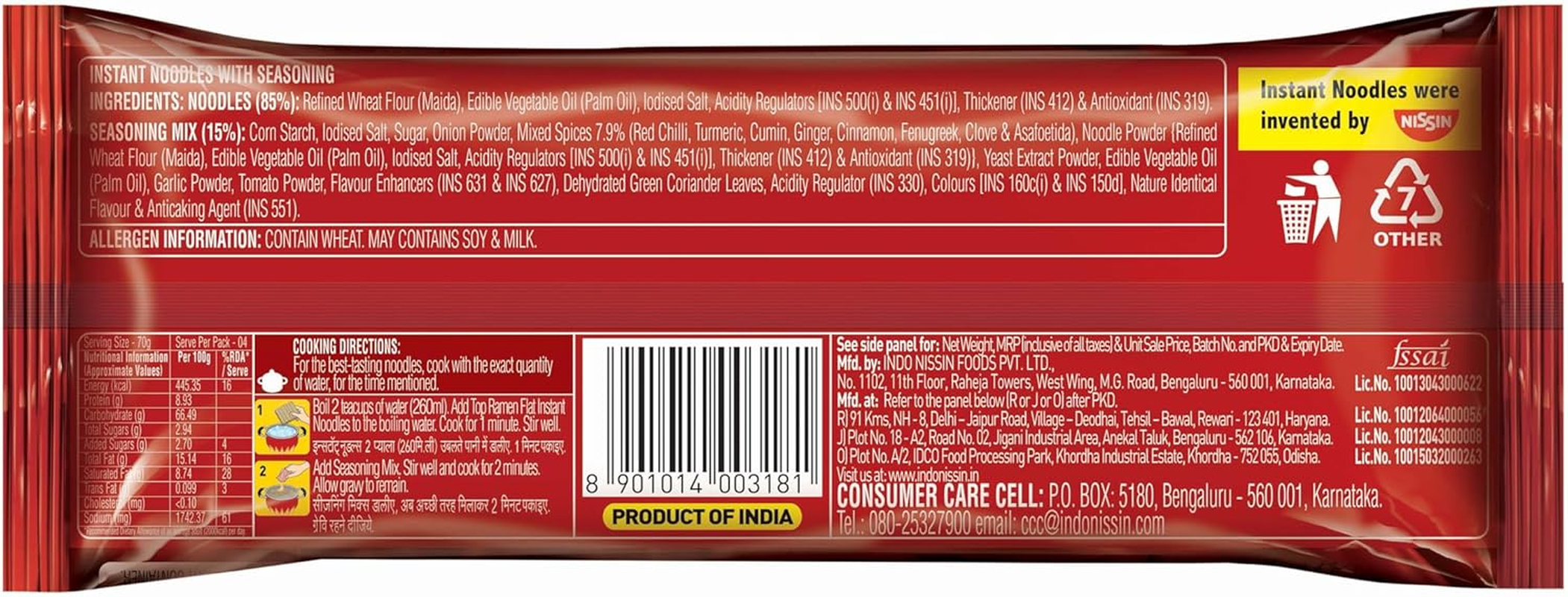 Top Ramen Curry Noodles 280 G