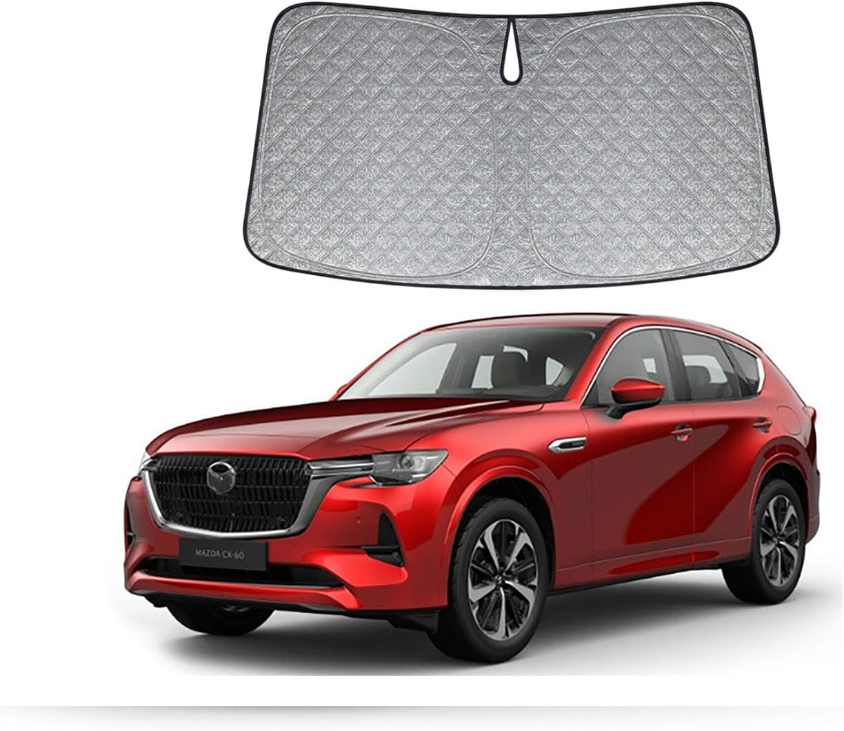 OTTO Shades Thick Windscreen Sunshade for Mazda CX60 2022-2024 Premium 6 Layers UV Protection Foldable Windshield Sun Visor Heat Shield Cover Make Car Cooler