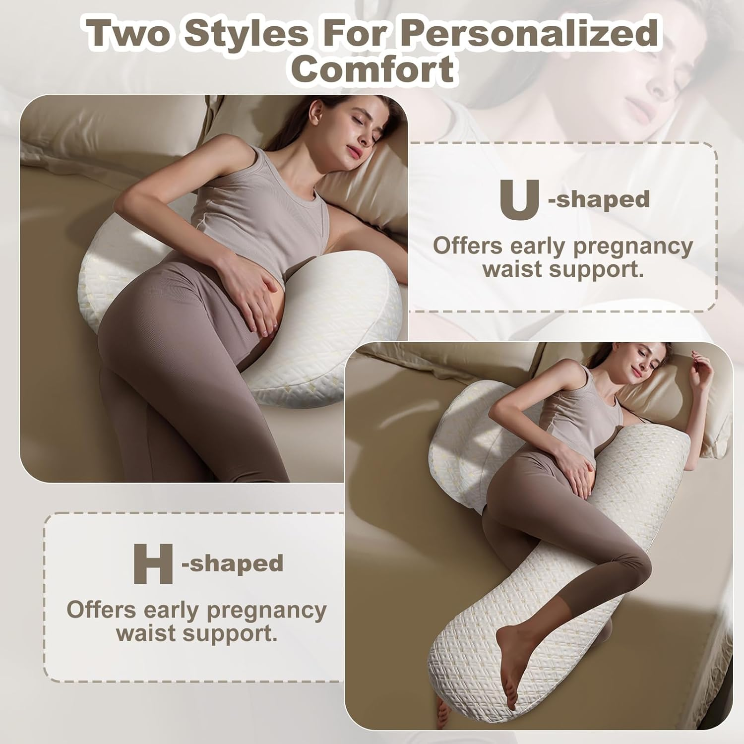 LEFAFA Pregnancy Pillows for Sleeping, Breathable Skin Friendly Maternity Pillow with Adjustable and Removable Cover, Support for Back, Legs, and Belly of Pregnant Women image number 1