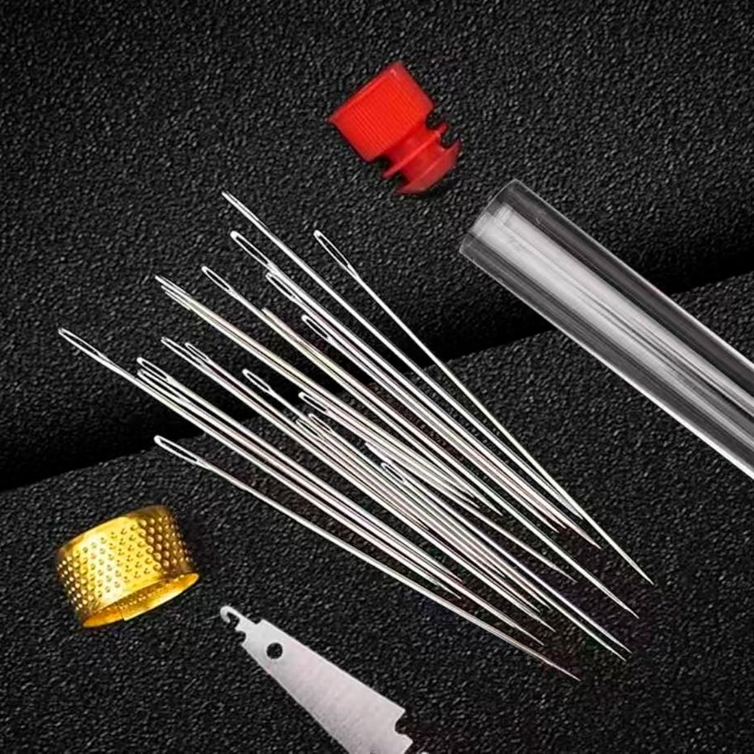 Emesak 37 Piece Hand Sewing Needle Sewing Tool Set, 37PCS Sewings Tool Set, Hand Sewings Needles and Thread Kit, Embroidery Tools, Self Threading Needles Accessories for Leather Stitching image number 5