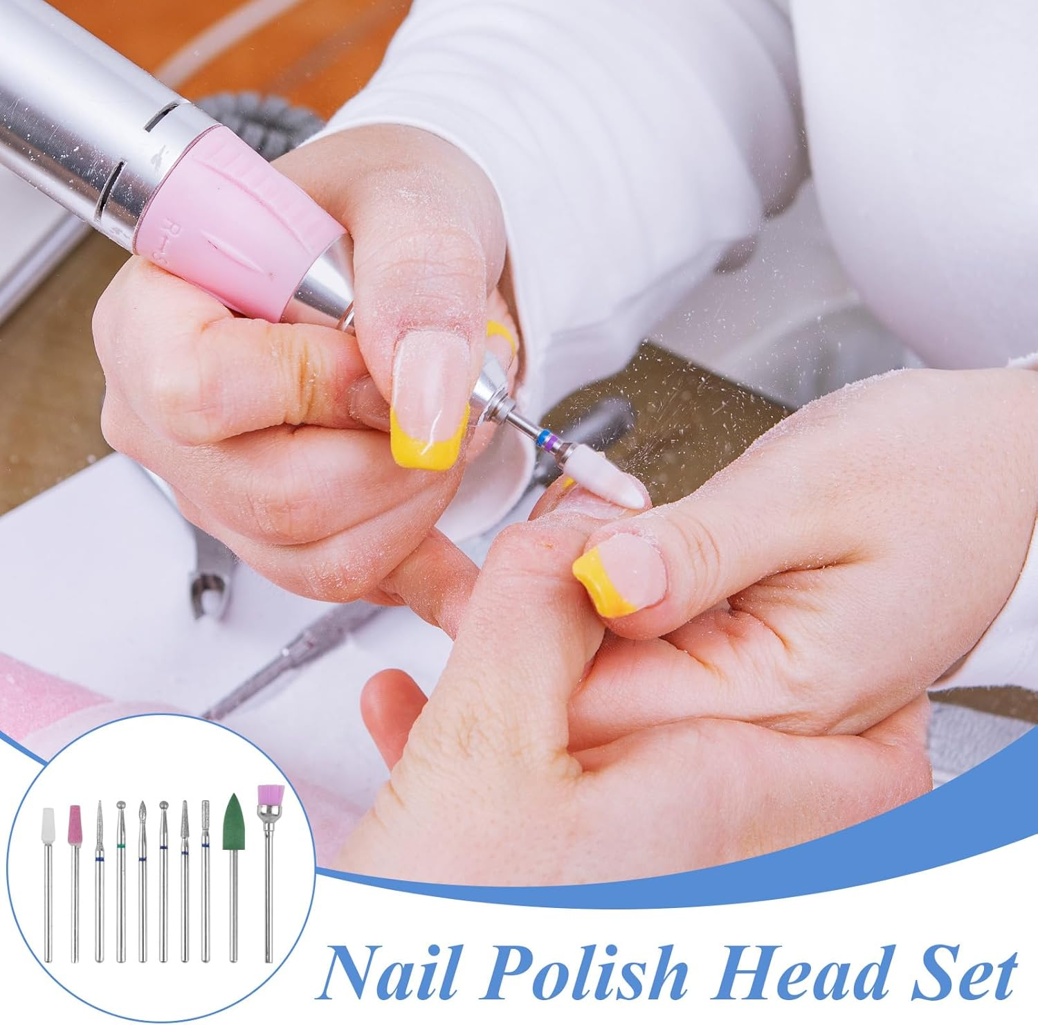 10 Pcs Nail Drill Bits Set, Tungsten Carbide Diamond Nail Drill Bits for Electric E-File Manicure Pedicure Tools, Acrylic Gel Nails Cuticle Remover Kit image number 4