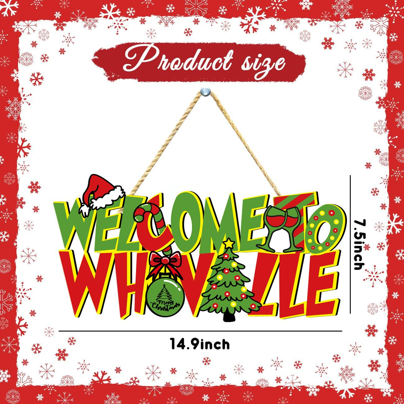 Christmas Door Hanging Signs Merry Christmas Wooden Hanging Sign Xmas Tree Ornaments Front Door Decorations Christ Mas Themed Party Decor Supplies Indoor Outdoor