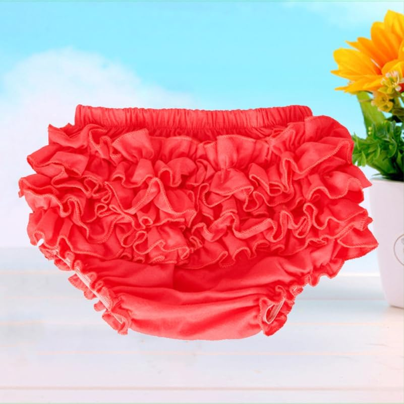 GALPADA Baby Girl Cotton Underpants 2-Pack with Ruffle Lace Back Absorbent Toddler Bloomers Diaper Cover for Everyday Wear and Special Occasions image number 4