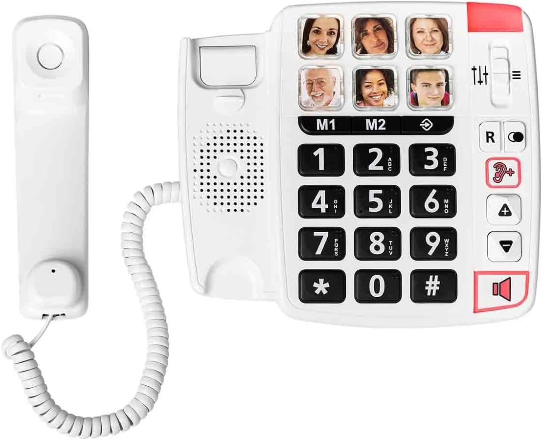 Oricom CARE80S Big Button Amplified Corded Speakerphone with Picture Dialling - Large Photo Buttons, Memory, Phone for Elderly with Visual and Hearing Impaired, Hearing Aid and T-Coil Compatible, Telephone image number 2