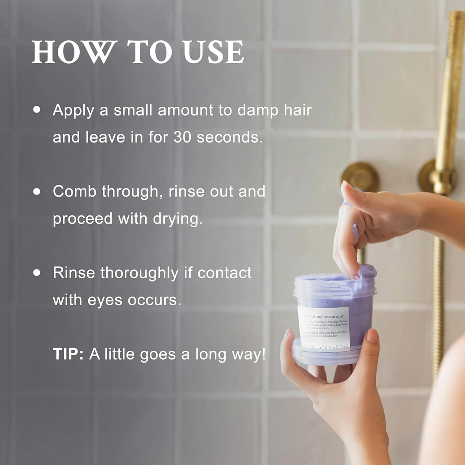 Davines LOVE Smoothing Instant Mask, Anti-Frizz Action for Sleek and Smooth Results, 8.45 Fl. Oz. image number 2