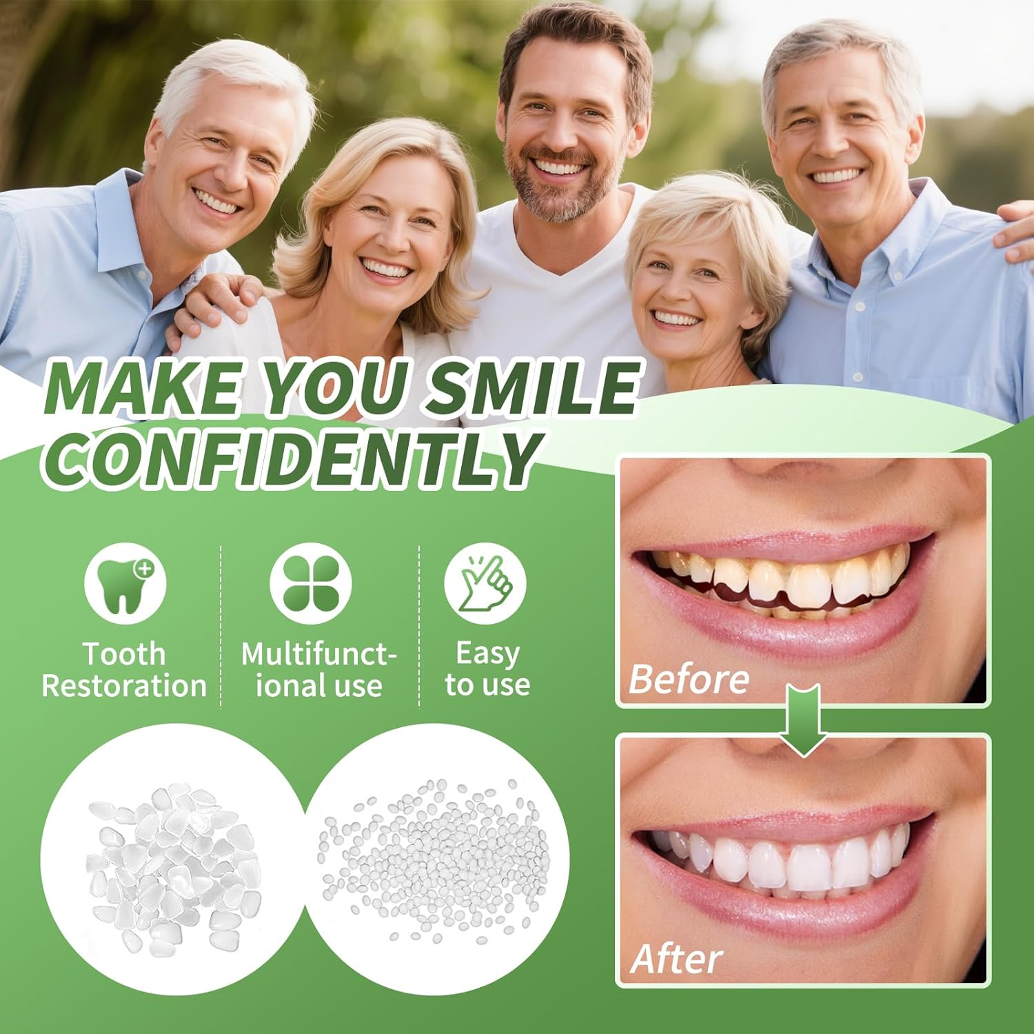 Tooth Repair Kit for Filling the Missing Broken Tooth and Gaps-Moldable Fake Teeth and Thermal Beads Replacement Kit-White-A01 image number 5