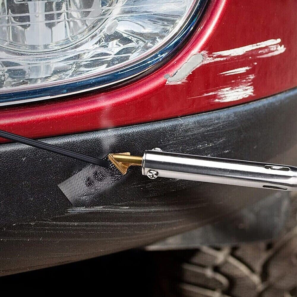 Plastic Welding Kit Fast Heating Plastic Welder & Soldering Iron Gun with 2 Welding Tips, Patch Net,Hot Iron Stand,Wire Brush Etc for DIY, Car Bumper, Dashboard, Kayak, Canoe Repair Tool image number 6