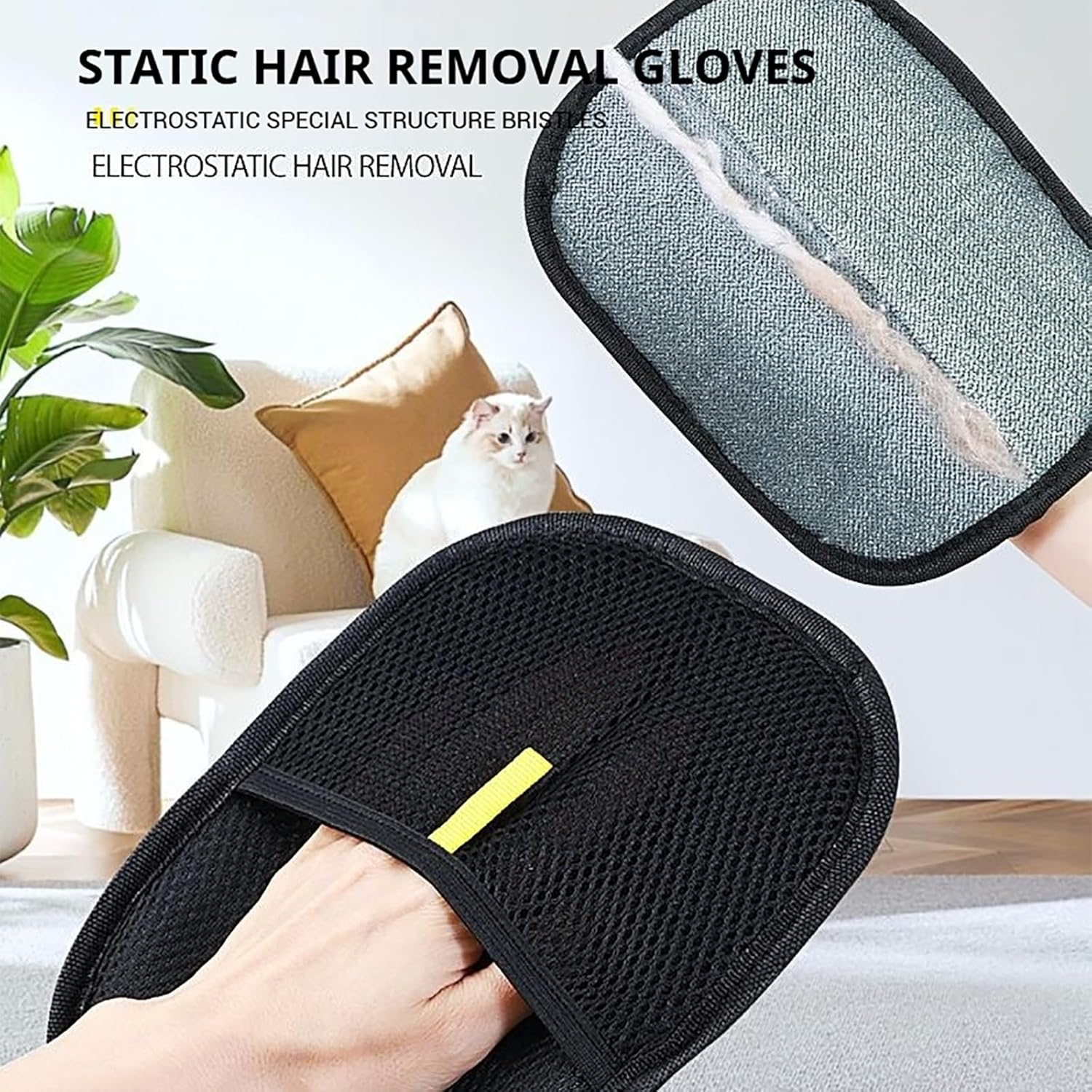 Viorane Pet Hair Remover, Viorane Electrostatic Pet Hair Removal Gloves, Double-Sided Pet Hair Remover Mitt for Dogs & Cats, Animal Fur Removal Tool for Couch, Furniture, Carpet, Car Seat (B,1Pc)