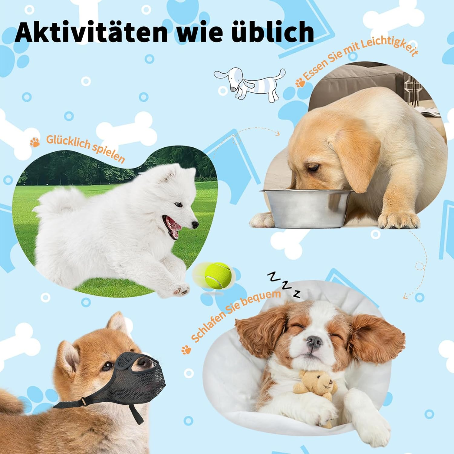 High-Quality, Breathable Dog Muzzle to Prevent Biting and Eating, Anti-Barking Mouth Guard for Small and Medium Dogs, Adjustable and Comfortable image number 2