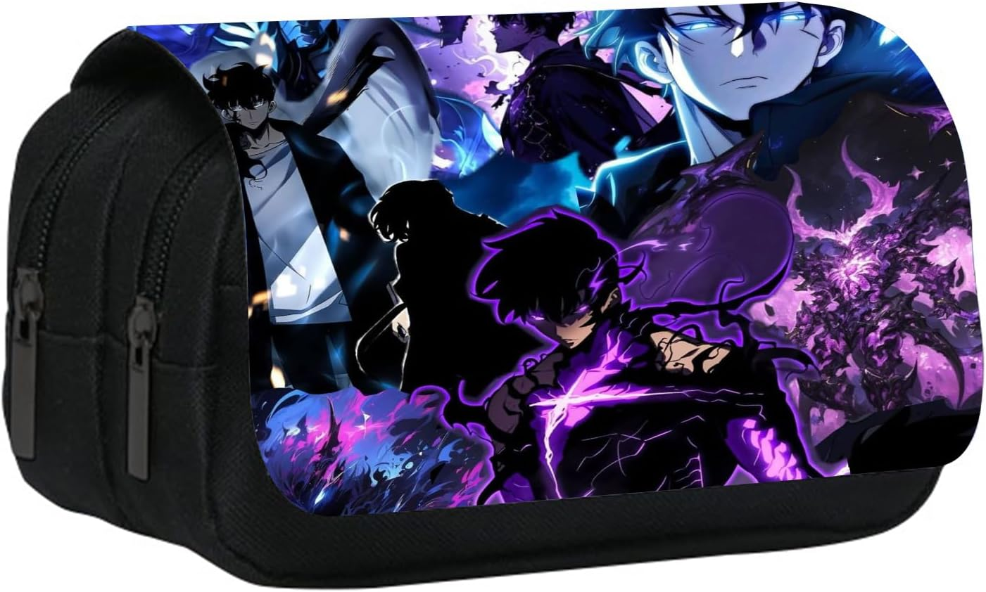 UBBY Solo Leveling Pencil Case Double Layer with Zipper 20 X 10 X 9 Cm Pencil Case for School Office Travel Teens