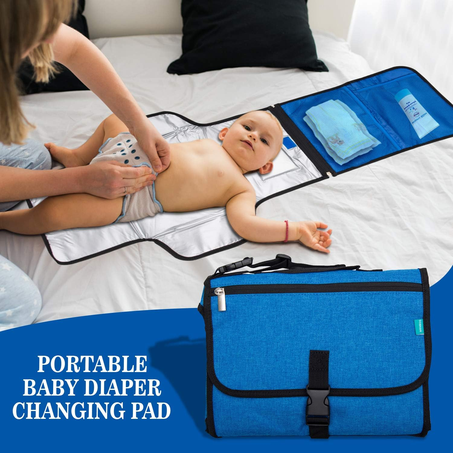 Waterproof Portable Baby Changing Pad | Convenient Handy for Travel and Use at Home | Quality Pad for Babies Boy and Girl image number 5