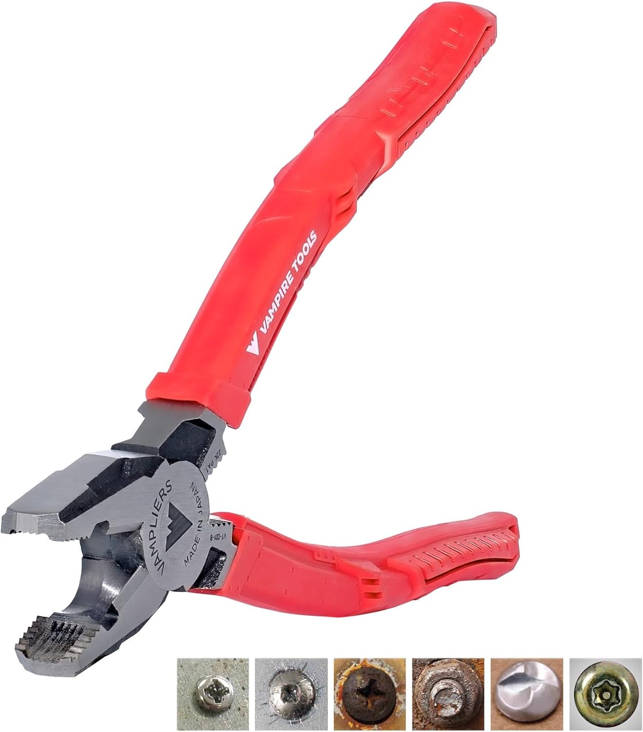 VAMPLIERS. World'S Best Lineman'S Pliers. 8" Pro Screw Extraction Pliers. Extract Stripped Stuck Security, Corroded or Rusted Screws/Nuts/Bolts image number 4