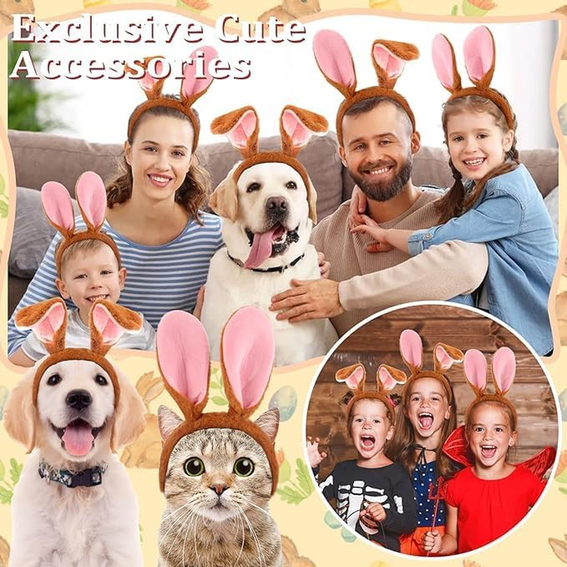 Bunny Ears Headbands, Furry Rabbit Ear Costume Accessories Cosplay Headwear Costume Hair Accessories for Easter & Halloween Birthday Party image number 6