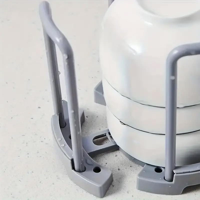 AIMALL 2Pcs Kitchen Draining Storage Bowl Rack, Creative Retractable Cup Holder, Simple Adjustable Bowl Rack for Kitchen Organisation