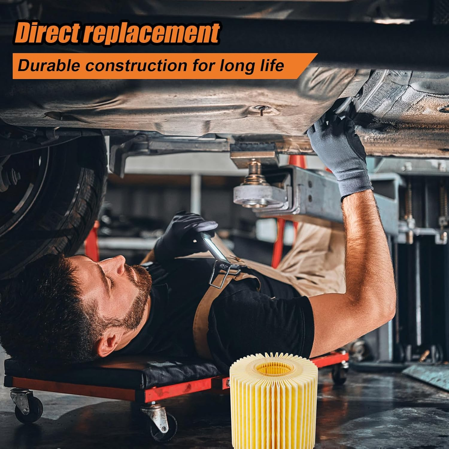 Engine Oil Filter, Oil Filter with Drain Plug Gasket Compatible with Toyota Rav4 Highlander Sienna & Lexus NX200T Rx350/450H/450Hl & Lotus image number 5