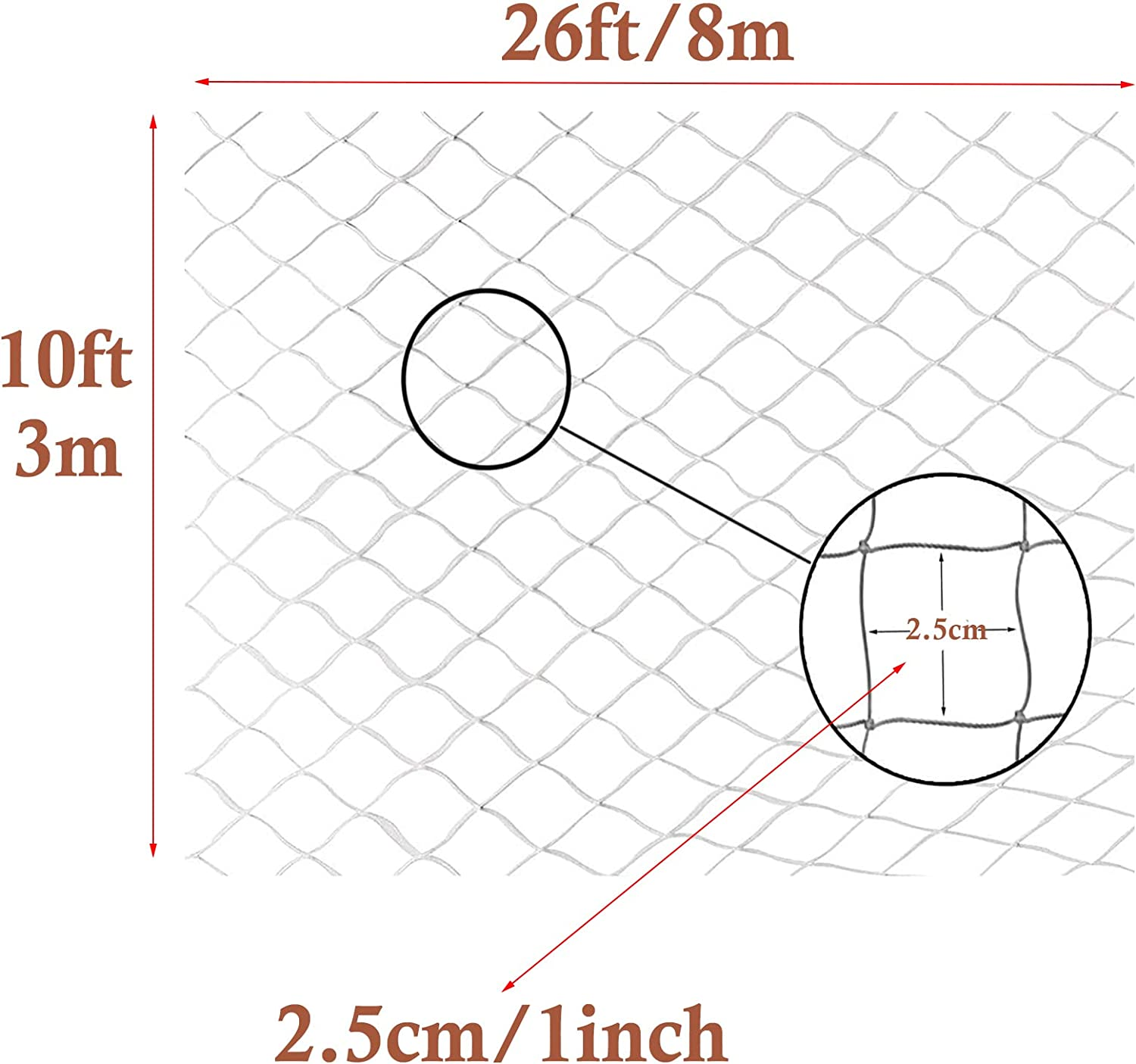 Cat Netting for Balcony, Cat Netting Anti-Fall Mesh Fence, anti Bird Netting for Garden/Balcony, Transparent Nylon Pet Mesh Fence for Dogs & Cat, Pet Safety Net for Balcony/Stairs/Window image number 2