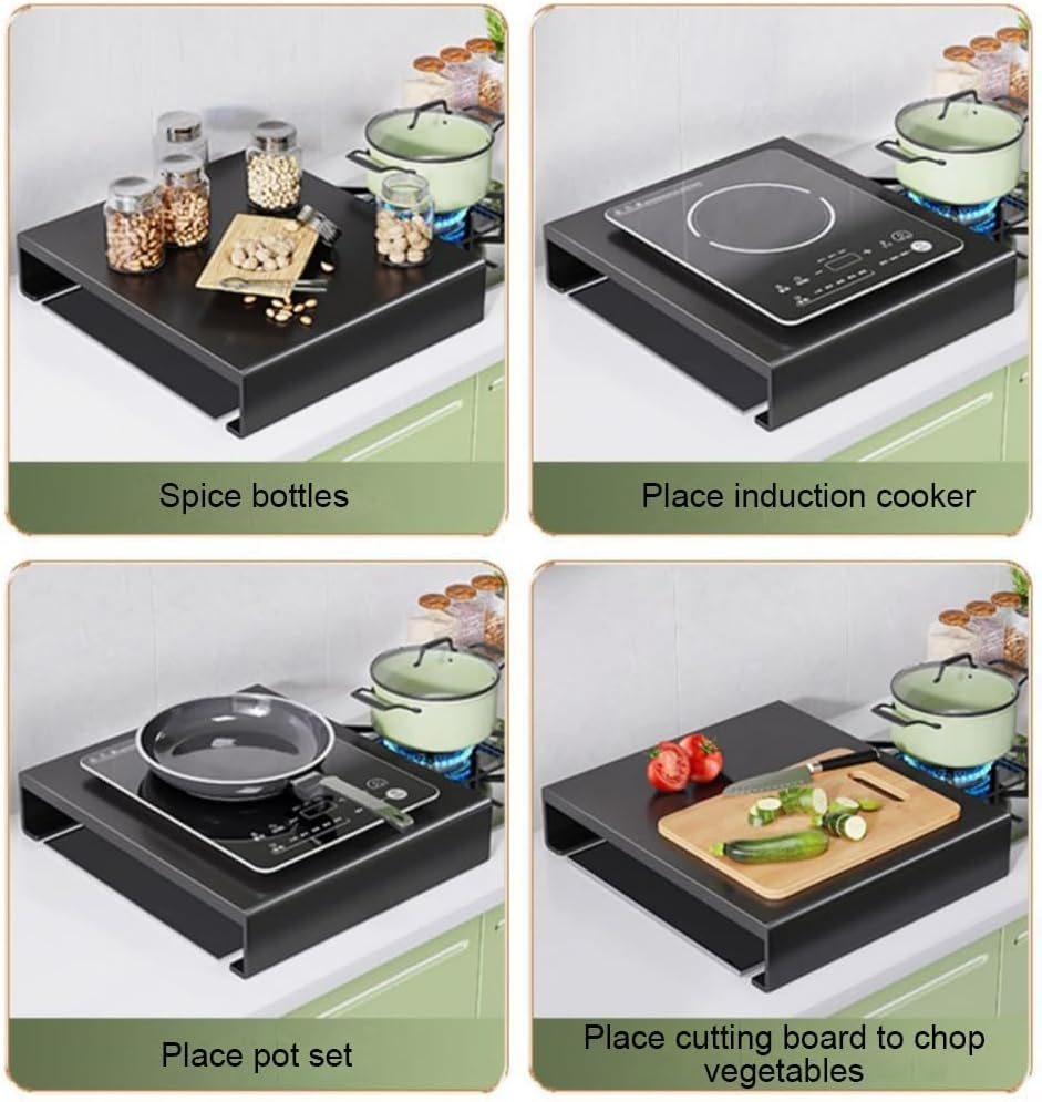 Stainless Steel Gases Stove Cover &ndash; Expand Kitchen Workspace with Ease Gases Hob Covers for 4 Burner Gases Cookers Metal, 30X40X5 image number 2