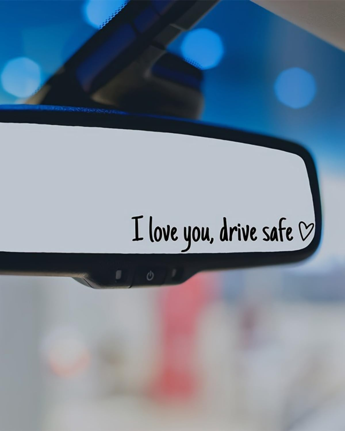 Pack of 6 "I Love You,Drive Safe" Drive Safe Mirror Stickers, Vinyl Rear View Mirror Sticker, Mirror, Car Decoration Gift for Drivers, Women, Men image number 3