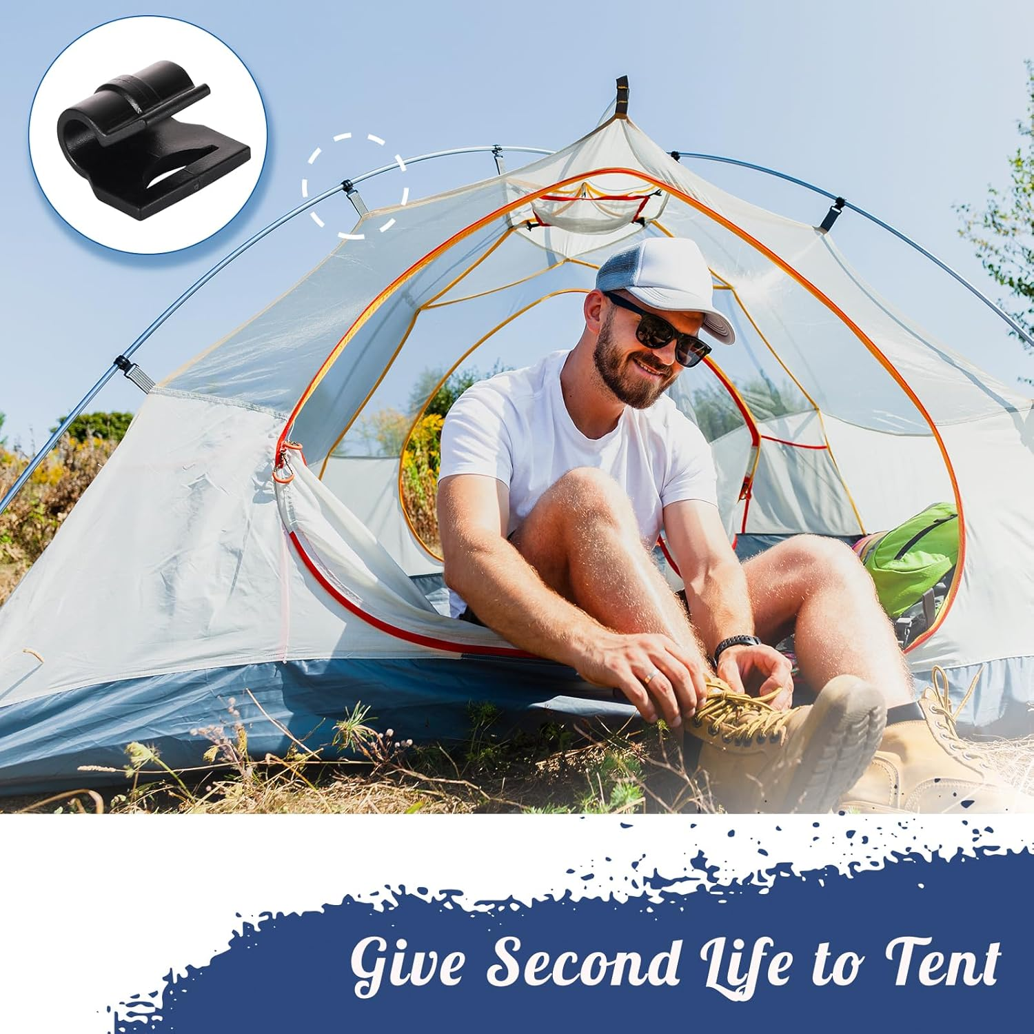 Tent Pole Clips - 20 Pack Fits 13-16Mm Poles image number 1