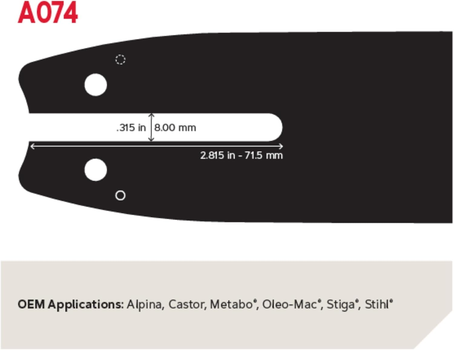 Oregon 14-Inch Replacement Chainsaw Bar and S50 Advancecut Chainsaw Chain Combo, 50 Drive Links, Pitch: 3/8", .050" Gauge (105667) Grey image number 2