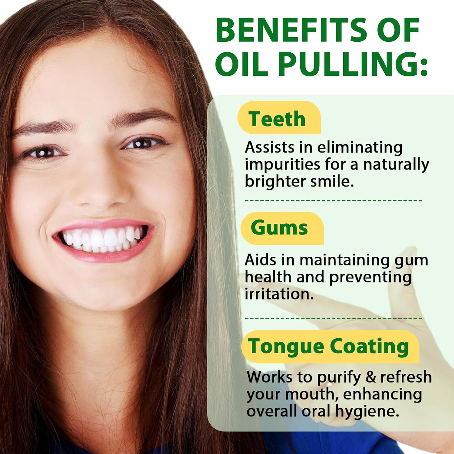 Pulling Oil Mouthwash for Natural Teeth Whitening, Coconut & Mint Pulling Oil, Daily Swish for Oral Health, Fresh Breath, Tongue Scraper Included, Alcohol & Fluoride Free, 4.2 Fl. 0Z. (120Ml) image number 6
