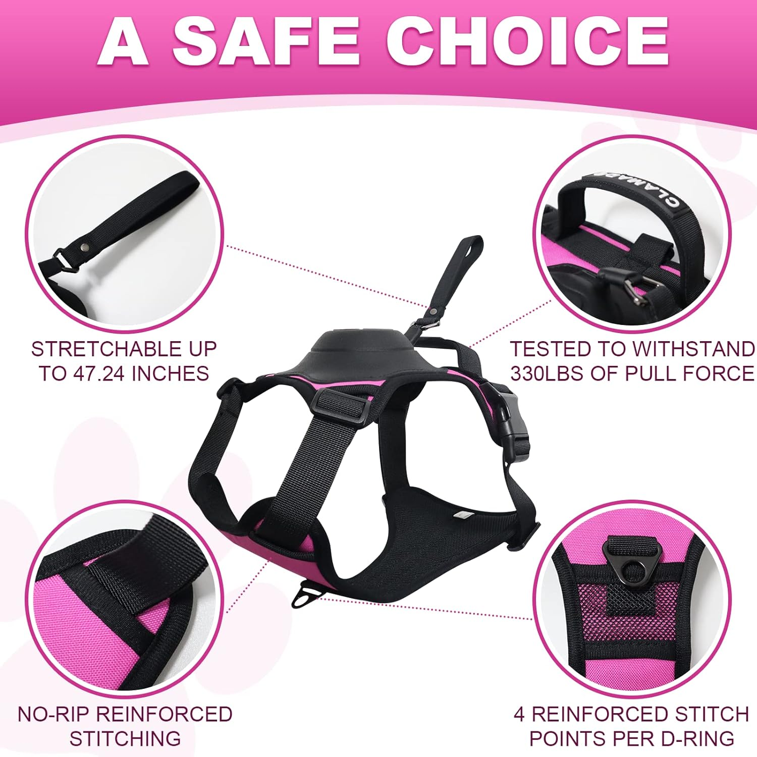 2 in 1 No Pull Dog Harness with Retractable Leash, No Pull Dog Harness & Retractable Dog Leash【Auto-Lock Function】Adjustable Breathable Dog Vest with Control Handle for Medium Dogs(L) image number 3