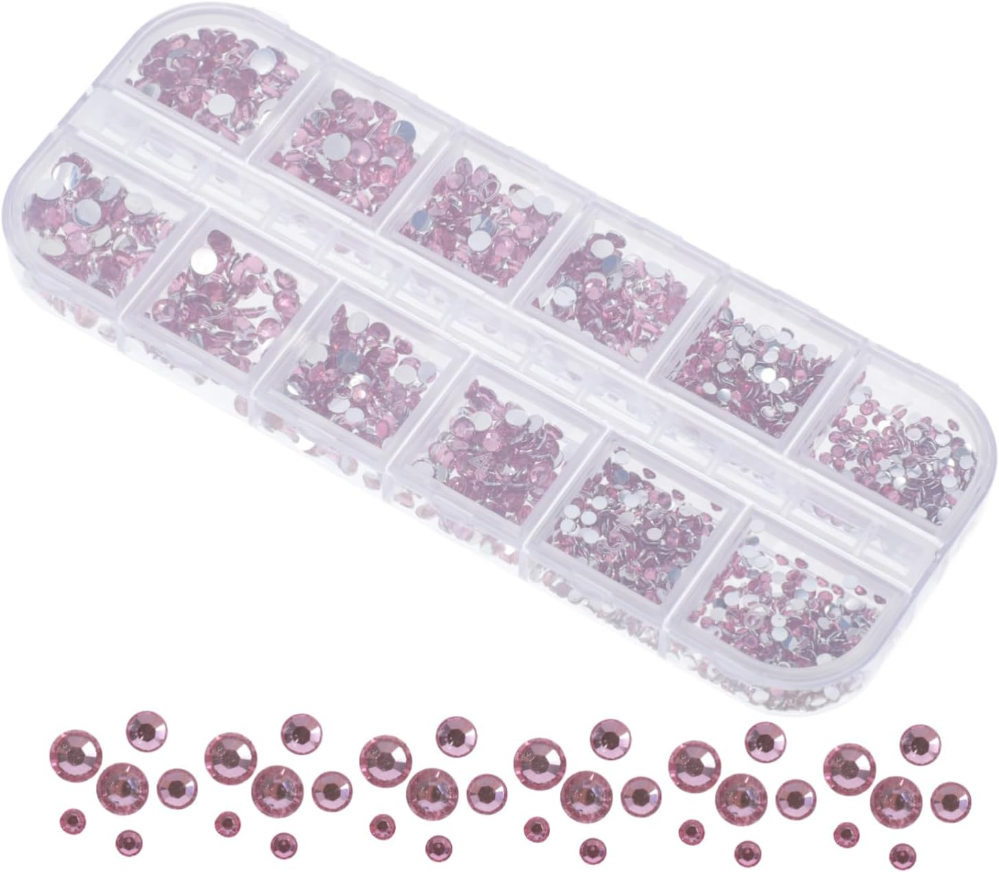 SEWACC Acrylic Rhinestones Mix Size Flatback Nail Rhinestone Gems for Nail Art and Face Decoration Cherry Blossom Pink DIY Craft Embellishments image number 3