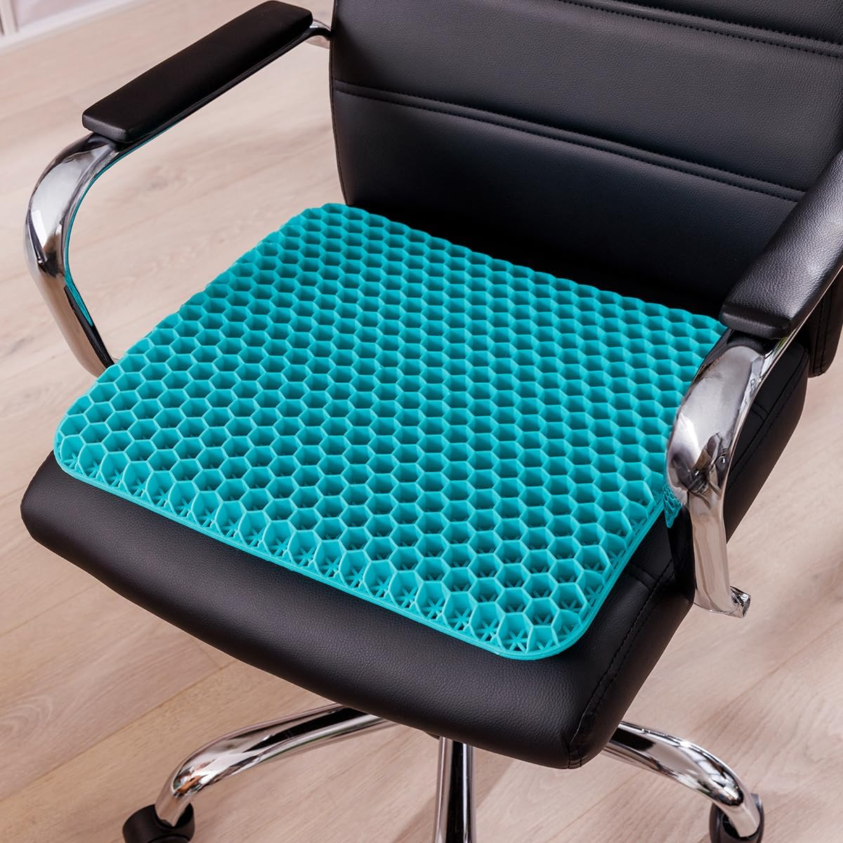 JML Soft Sitter Honeycomb Cushion - Gel Seat Cushion for Support and Flexibility, Home, Office, Gaming and Car Seat Pads - Lightweight, Durable, Breathable for All-Day Comfort and Posture, Aqua Green image number 4