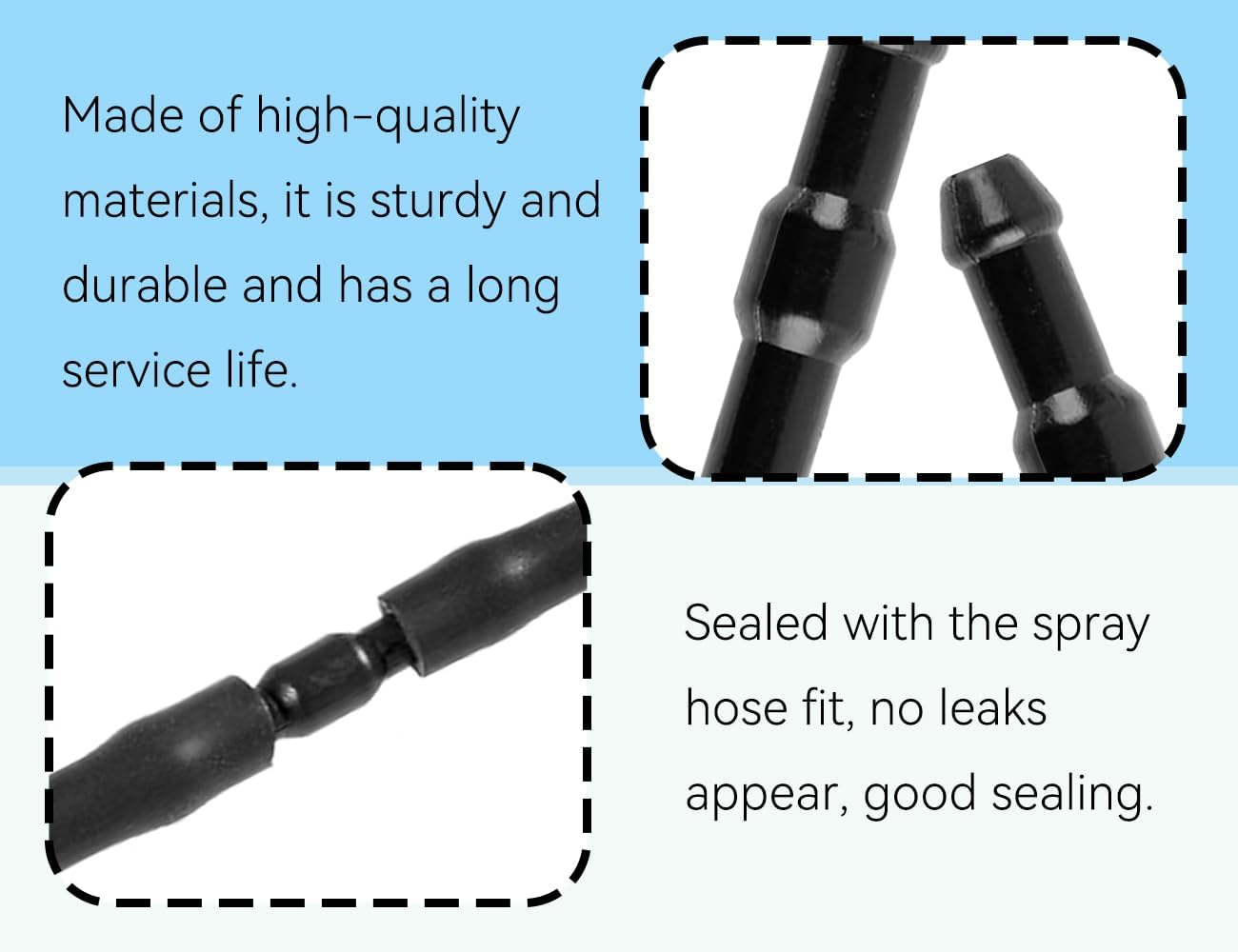 Pack of 10 Car Hose Connectors, Windscreen Washer Hose, Universal Wiper Hose, Splash Hose Adapter, Insulating Hose, Vacuum Hose, for Car (Black) image number 6