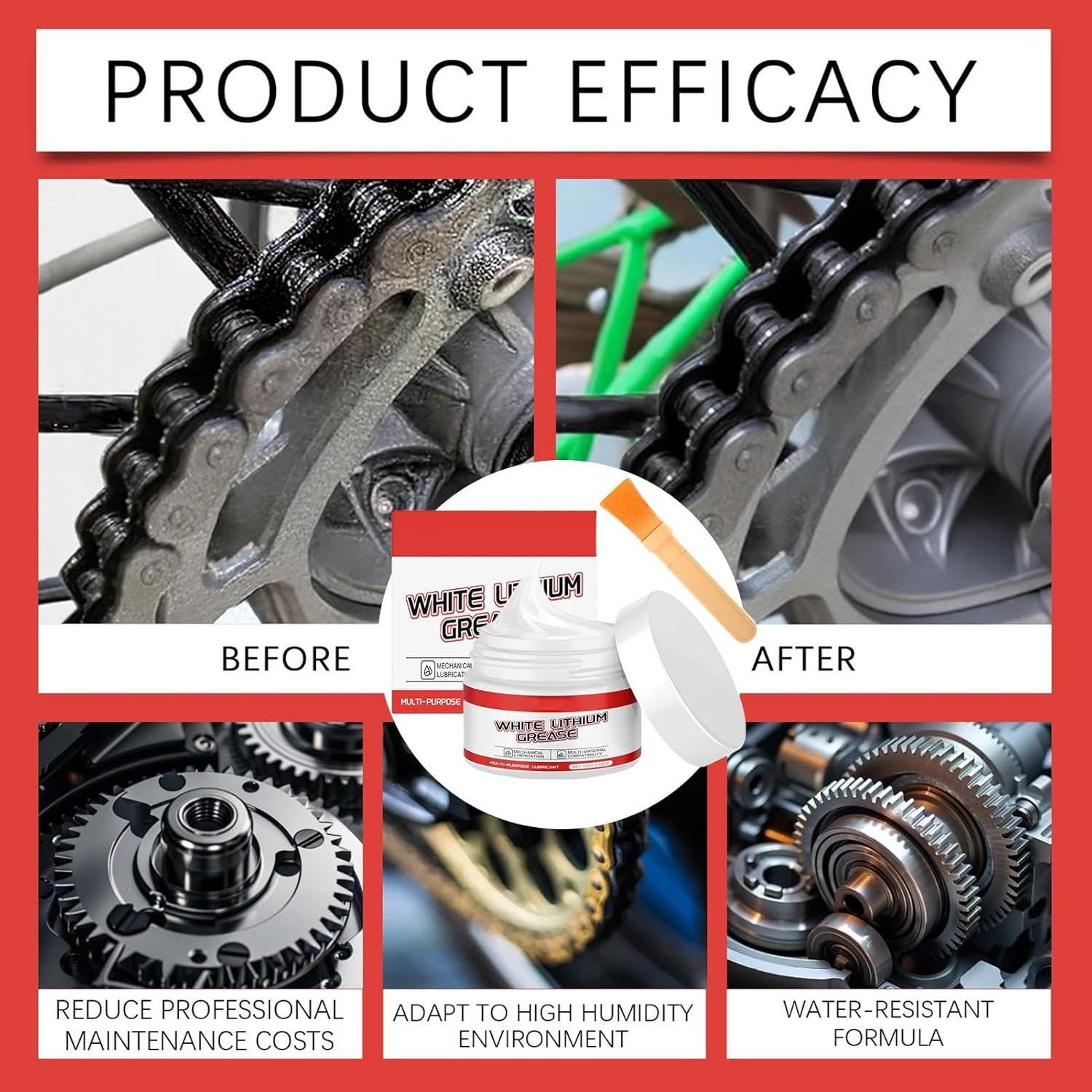 Silicone Grease for O Rings | Multi-Purpose Automotive Clear Lithium Grease - Long-Lasting Lube Waterproof Sealant for Garage Car Farm Gate Vehicle Factory Boat Equipment Marine Agricultural image number 1