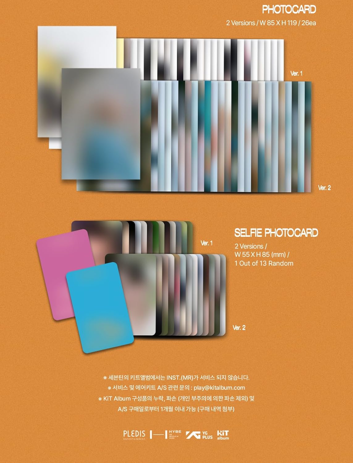 SEVENTEEN SPILL the FEELS 12Th Mini Album Kit Random Version 1Ea Kit+1Ea Ball Chain+1P Postcard+1P Title&Credit Card+26P Photocard+1P Selfie Photocard+Tracking Sealed SVT image number 1