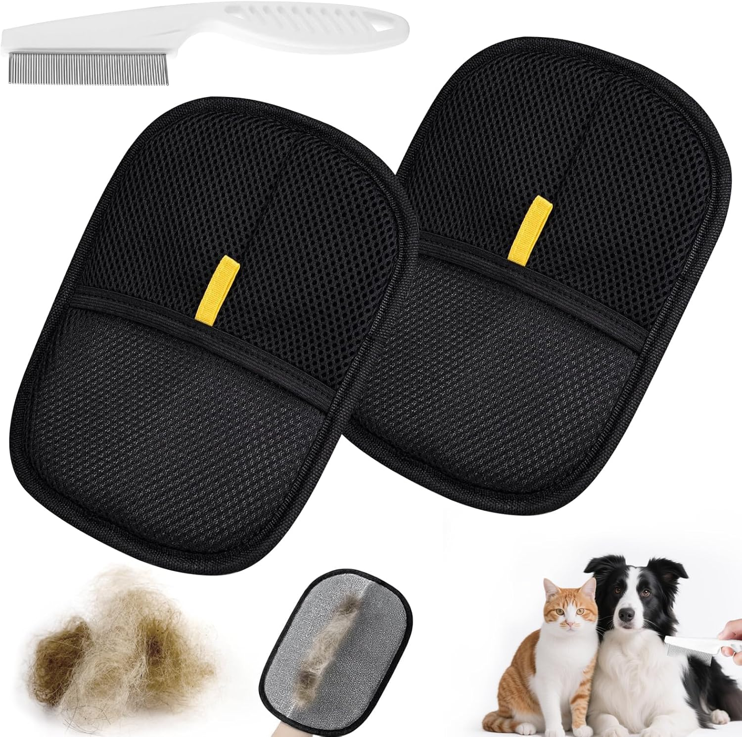 Pack of 2 Electrostatic Hair Removal Gloves 2025 Pet Hair Remover Gloves, Reusable Fur Magnetic Glove for Dogs, Cats, Cleaning Hair Removal and Beauty Purposes image number 6