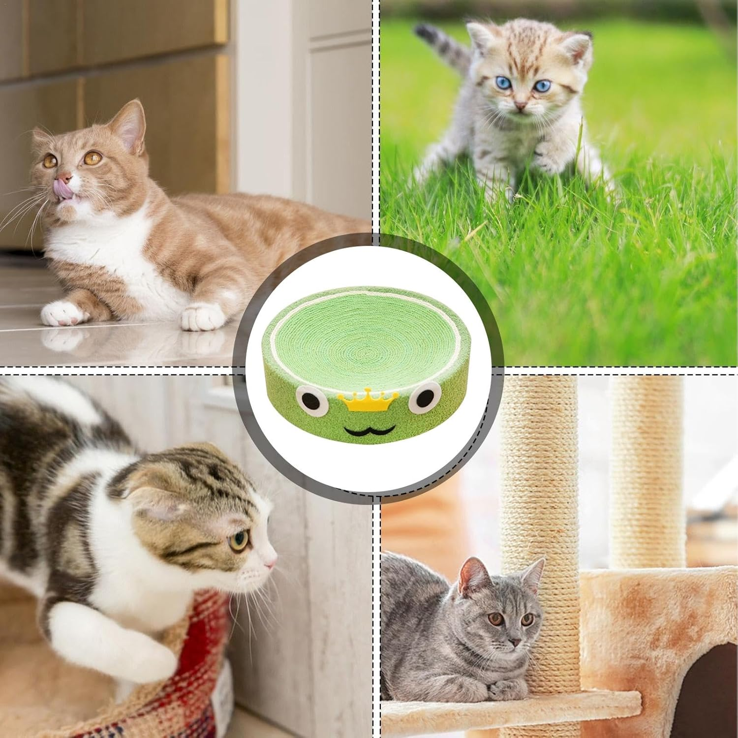 Cat Scratcher Mat, Claw Sharpening Cat Toy with Concave Middle, Claw Grinder Cat Bed, Fruit Kitty Scratcher, Indoor Cat Furniture Protection for Sofa, Table, Bed, Carpet image number 3