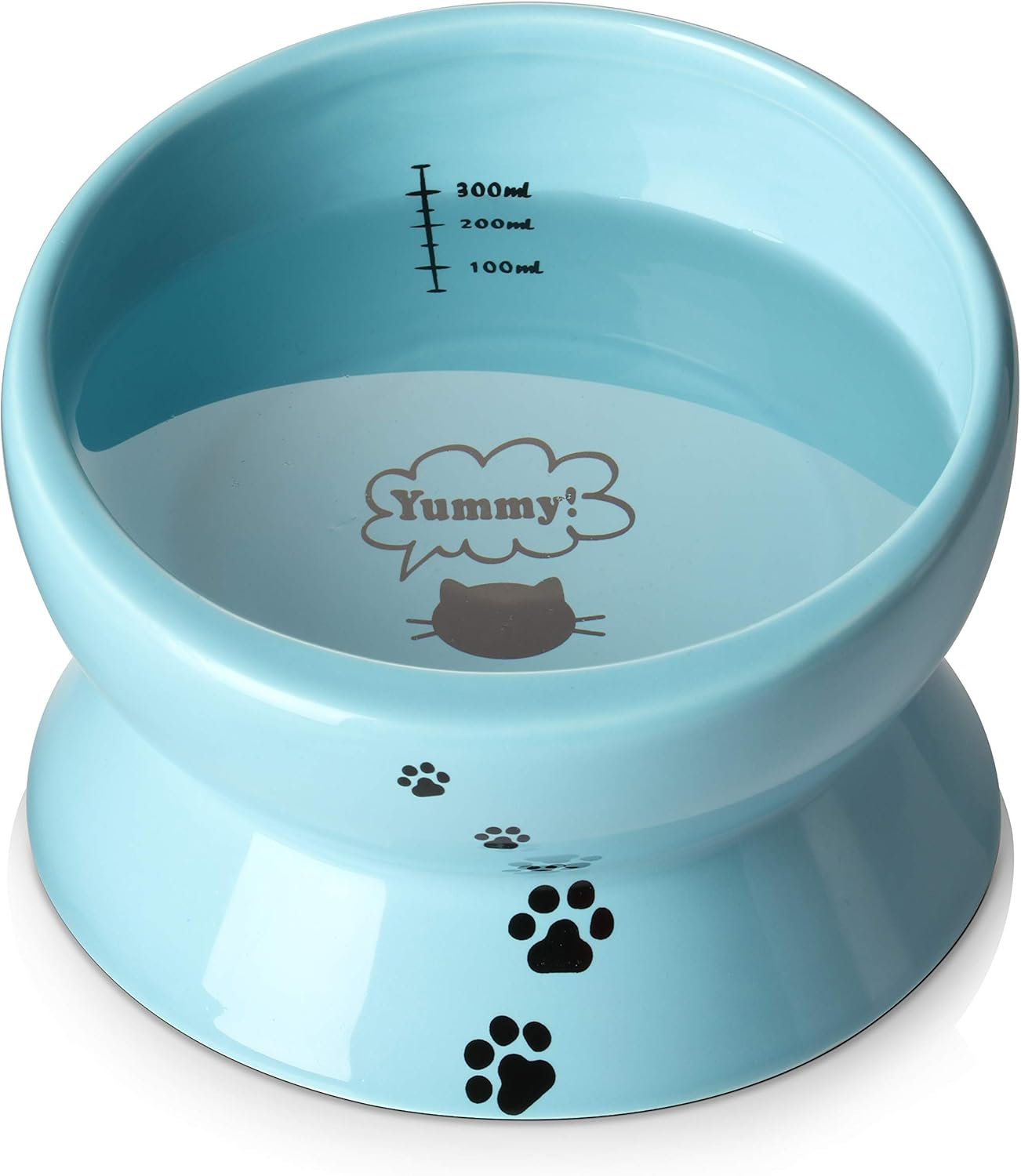 Y YHY Elevated Cat Food Bowl, Raised Pet Food and Water Bowl, Ceramic, 15Oz