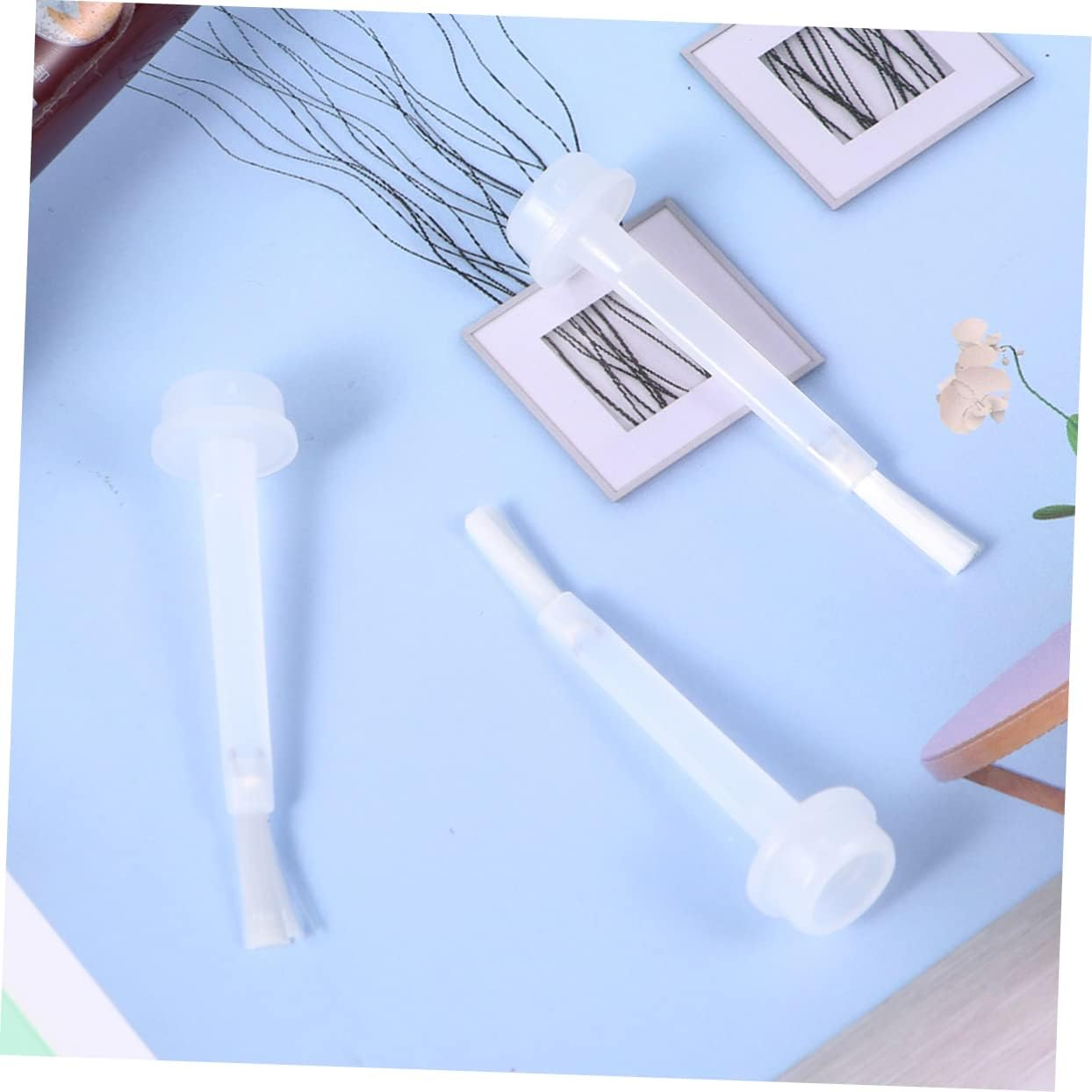 IWOWHERO Nail Varnish Replacement Brushes White Liquid Dip Powder Brush for Efficient Manicure Nail Dipping Powder Kit Durable Portable Replacement image number 4