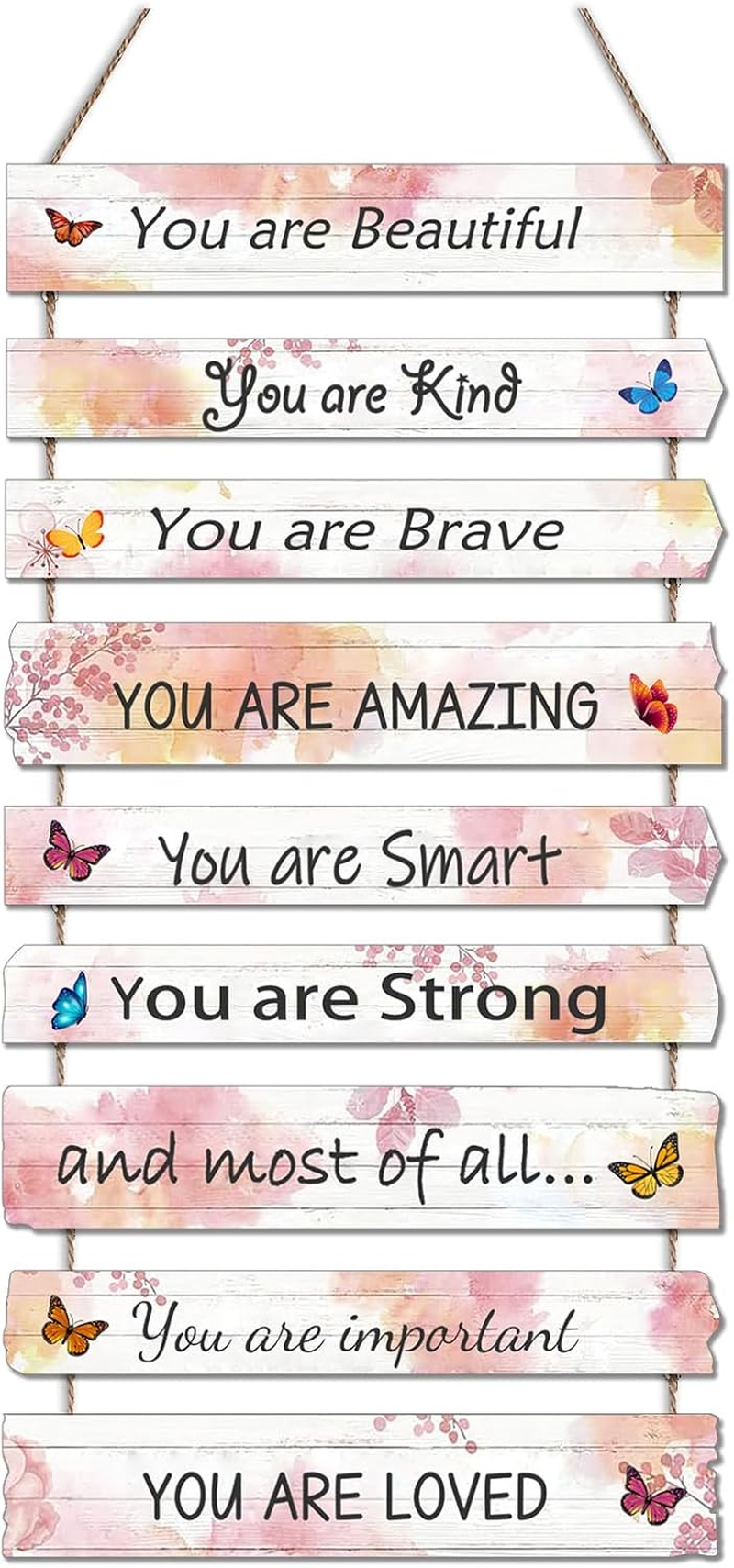 Pink Room Decor for Teen Girls Aesthetic, Cute Bedroom Wall Decor for Baby Girl, Boho Rainbow Wall Art Signs, Trendy Stuff Decorations for Kids Nursery Bed Room Dorm Classroom Bathroom