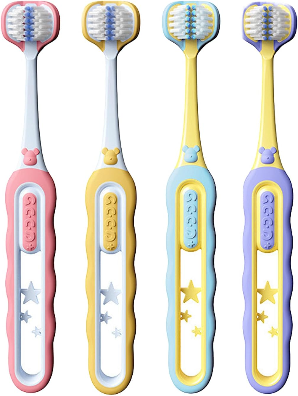 Ultra-Soft Bristles Toddler Toothbrushes for Ages 1-8, Ergonomic Non-Slip Handle, Easy to Clean, Bpa-Free, Compatible with Most Baby Brushes, 4 Pack &ndash; Ermaoo image number 3