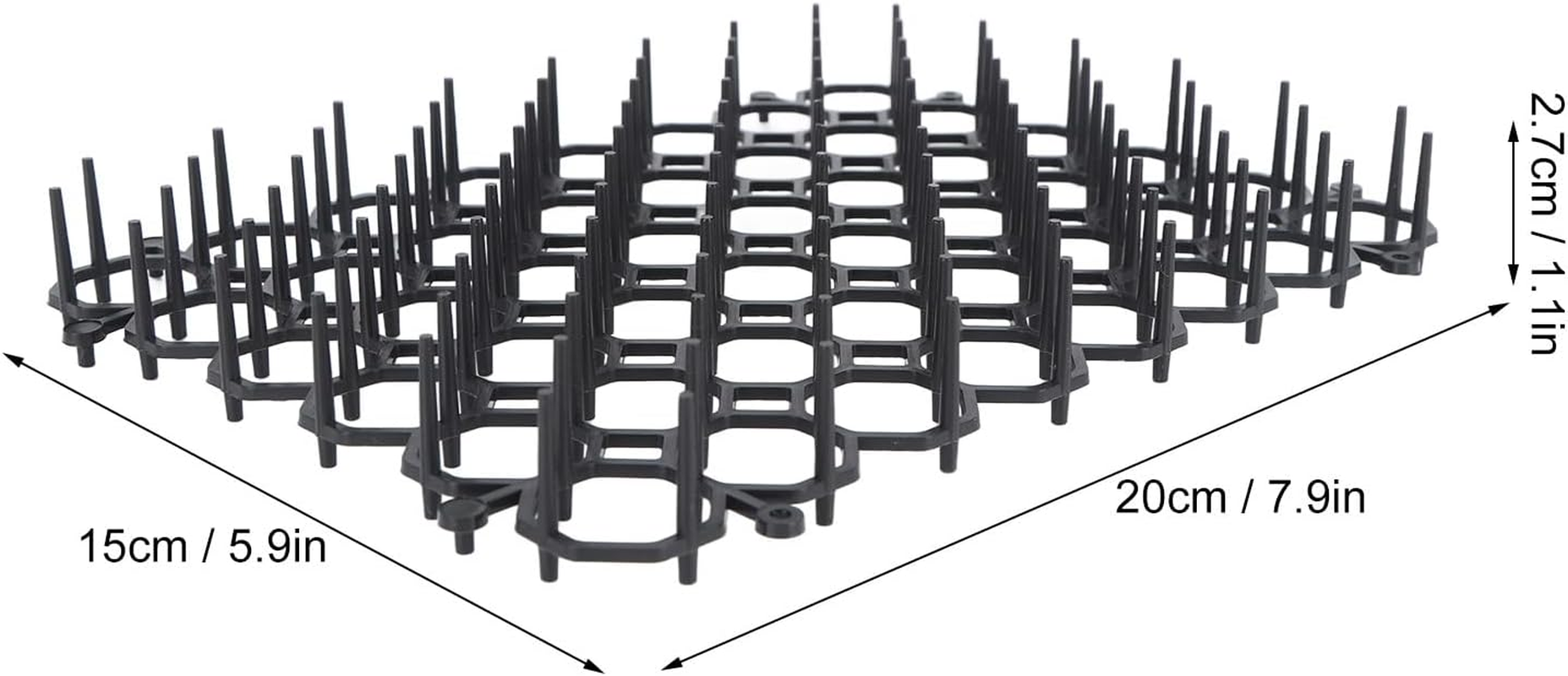 12Pcs Black Cat Deterrent Mat - 7.9X5.9X1.1In PP Deterrent Mat, No Harm to the Cat - Indoor Outdoor Humane Cat Repellent Fence for Keeping Away Cats Dogs Protecting Plants image number 5